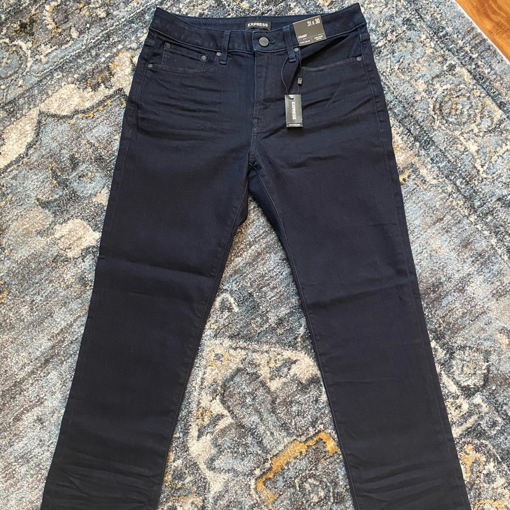 Men’s Express Straight Leg Denim Jeans NWT Hyper Stretch